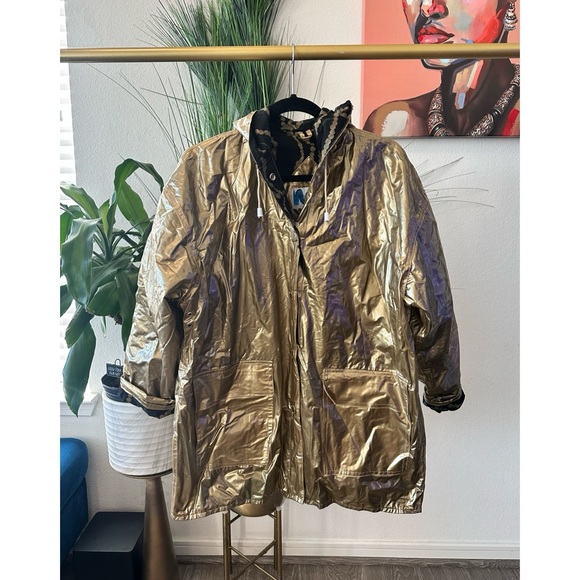 Vintage Slippery When Wet Gold Raincoat - Size Medium - Picture 3 of 12
